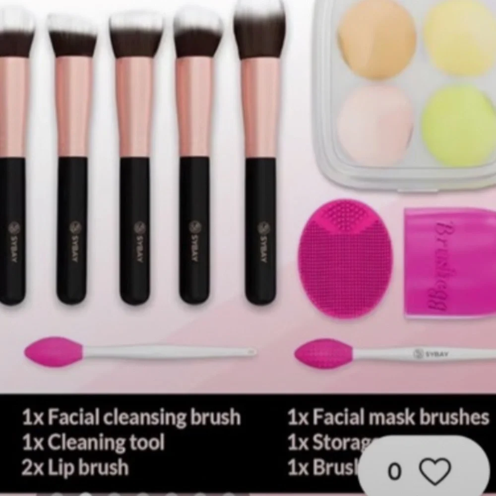 VEGAN 26 Piece Super SOFT Brush Set, BLENDING SPONGES ,& MORE, Vegan